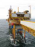Drilling for natural gas in the North Sea off the coast of The Netherlands