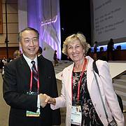 IUCN's new President, Zhang Xinsheng with Julia Marton-Lefèvre, IUCN Director General 